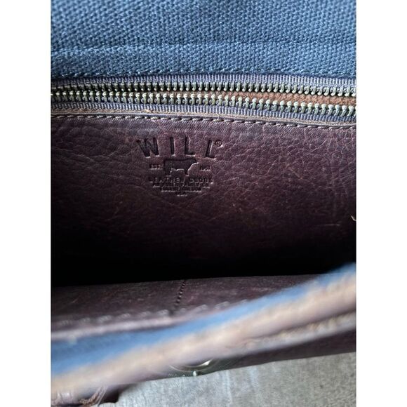 WILL LEATHER GOODS "Jacques" Burnished Cognac Leather Crossbody/ Messenger Bag - Picture 11 of 11